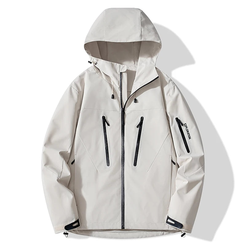JNLN Unisex Rain Coat Hiking Camping Trekking Mountaineering Waterproof Jackets Men Women Outdoor Sporty Windproof Windbreaker