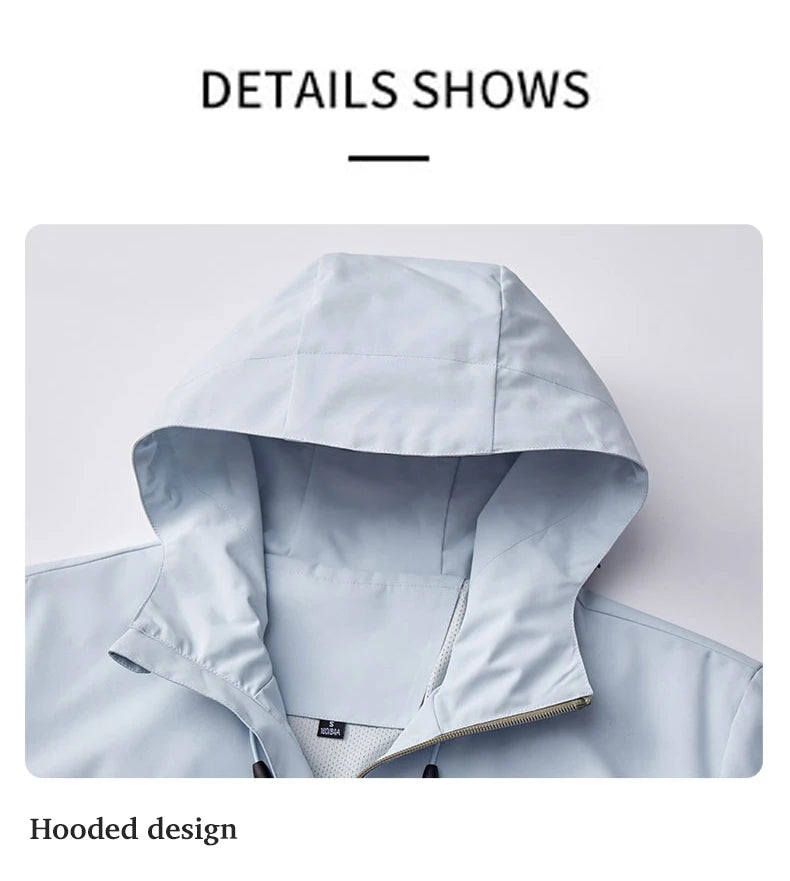 JNLN Unisex Rain Coat Hiking Camping Trekking Mountaineering Waterproof Jackets Men Women Outdoor Sporty Windproof Windbreaker