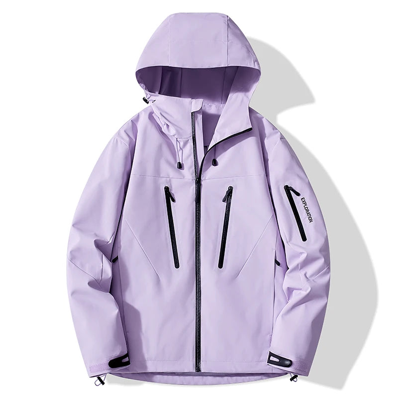JNLN Unisex Rain Coat Hiking Camping Trekking Mountaineering Waterproof Jackets Men Women Outdoor Sporty Windproof Windbreaker