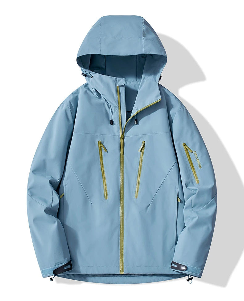 JNLN Unisex Rain Coat Hiking Camping Trekking Mountaineering Waterproof Jackets Men Women Outdoor Sporty Windproof Windbreaker