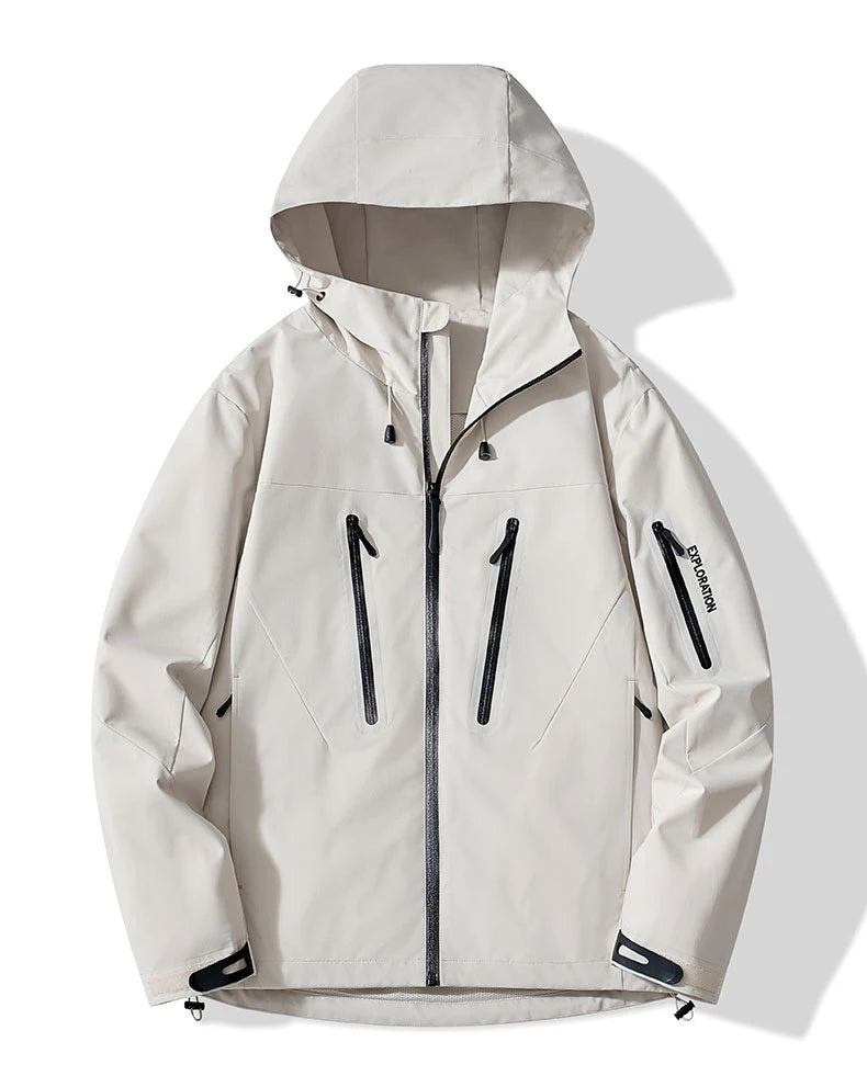 JNLN Unisex Rain Coat Hiking Camping Trekking Mountaineering Waterproof Jackets Men Women Outdoor Sporty Windproof Windbreaker