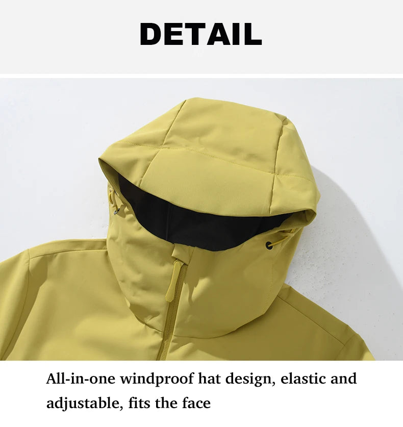 Unisex Waterproof Windbreaker Hiking Jacket