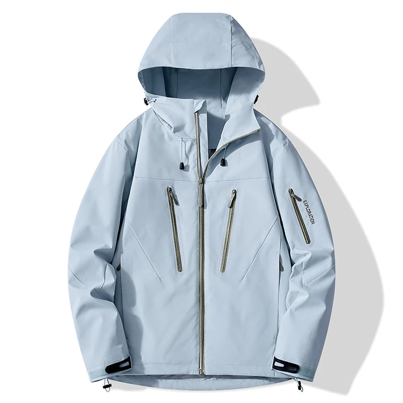 JNLN Unisex Rain Coat Hiking Camping Trekking Mountaineering Waterproof Jackets Men Women Outdoor Sporty Windproof Windbreaker