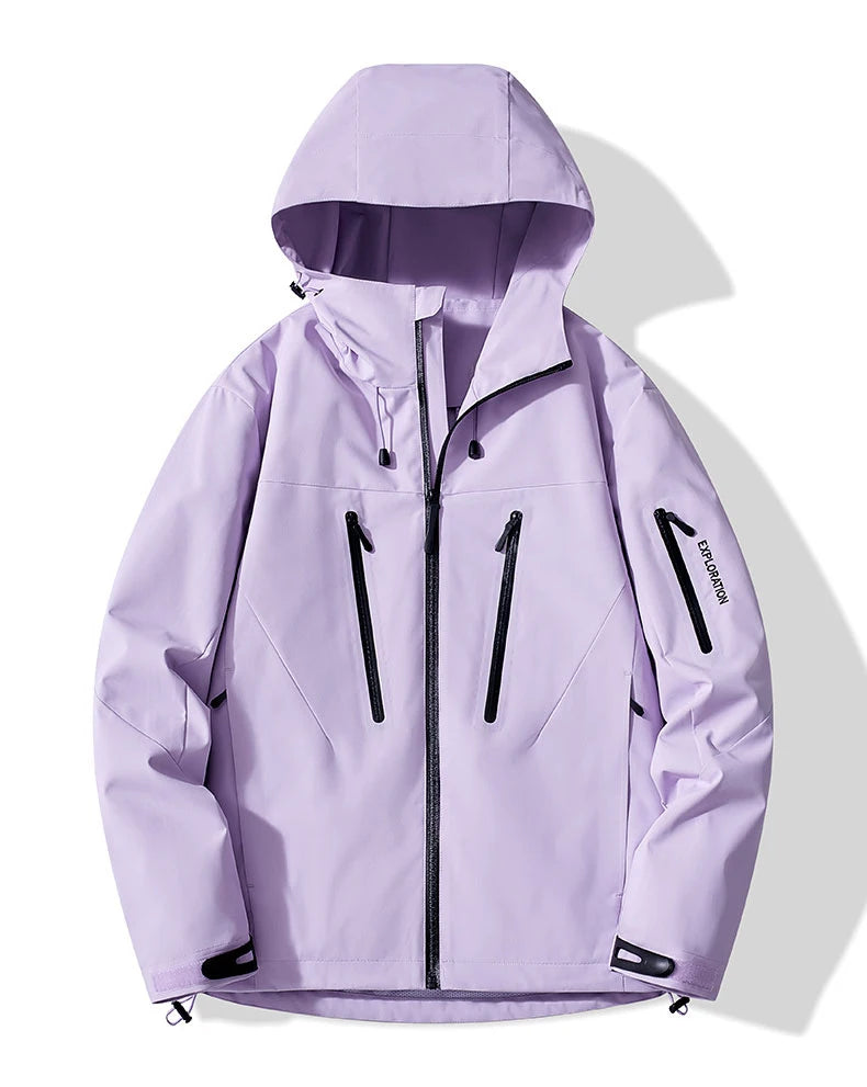 JNLN Unisex Rain Coat Hiking Camping Trekking Mountaineering Waterproof Jackets Men Women Outdoor Sporty Windproof Windbreaker
