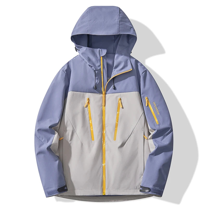 JNLN Unisex Rain Coat Hiking Camping Trekking Mountaineering Waterproof Jackets Men Women Outdoor Sporty Windproof Windbreaker