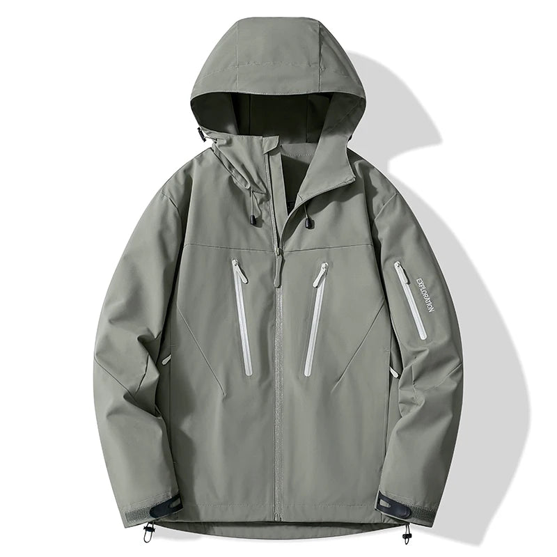 JNLN Unisex Rain Coat Hiking Camping Trekking Mountaineering Waterproof Jackets Men Women Outdoor Sporty Windproof Windbreaker
